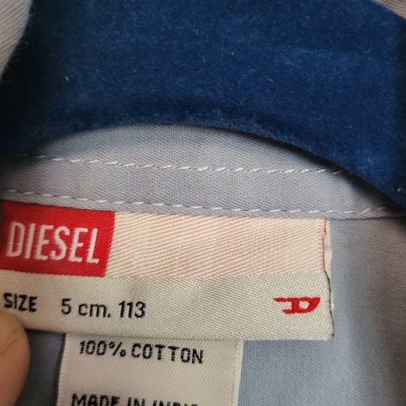 Diesel Boys Button Down Dress Shirt with Pocket Size 5 - Picture 2 of 8